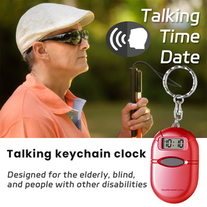 Porte-clés parlant anglais/allemand/français/espagnol/italien annonçant l'heure, <span class=keywords><strong>la</strong></span> date et <span class=keywords><strong>la</strong></span> <span class=keywords><strong>semaine</strong></span> du jour pour les malvoyants et les personnes âgées - Product Image 2