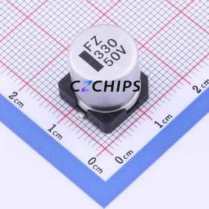 ตัวเก็บประจุแบบอิเล็กโทรไลต์อะลูมิเนียม SMD รุ่น FZ1H331M1313, ขนาด D12.5xL13.5 มม. 330uF 20% 50V 12.5 มม. - Product Image 1