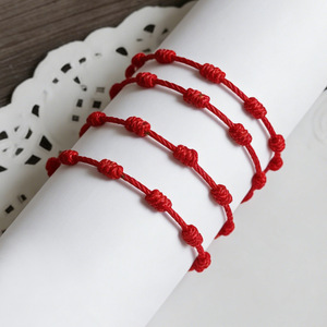 Braccialetto con Filo Rosso Portafortuna, Bracciale Regolabile con Nodo e Protezione Contro il Malocchio, Amuleto Portafortuna per Tutte le <span class=keywords><strong>Età</strong></span> - Product Image 6