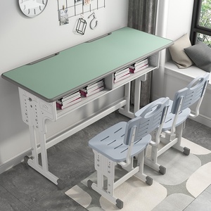 Ensemble de chaises de bureau doubles en métal pour les élèves du primaire et du secondaire, pour une utilisation en classe et en cours de soutien scolaire - Product Image 2