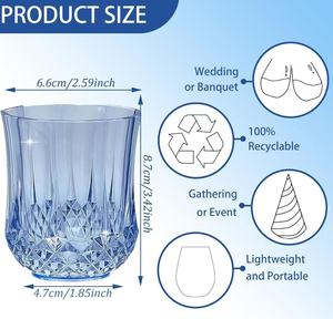 Verres à vin en plastique incassable de 7oz sans BPA de qualité alimentaire à motifs roses et transparents pour la fête de mariage - Product Image 6