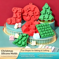 Moule à gâteau en silicone personnalisé pour Noël, bonhomme de neige, homme en pain d'épices, Père Noël, chocolat, gelée, pouding, compatible four