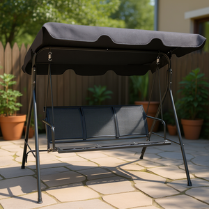 Db 3 Person Garden <b>Swing</b> <b>Chair</b> Iron Traditional Style <b>Outdoor</b> Furniture For Courtyard Patio Use - Product Image 2