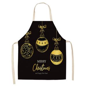 ผ้ากันเปื้อนครัวพิมพ์ลายตามสั่งสำหรับเชฟ ผ้ากันเปื้อนกันน้ำ ผลิตจากผ้าฝ้ายโพลีเอสเตอร์ ลายดาวสีดำ - Product Image 6