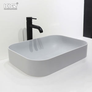 Lavandería Lavabo Table Top Wash Art Lavabo superficie sólida Rectangular Lavabo Encimera Lavabo de baño - Product Image 1