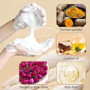 Nettoyant moussant pour le visage à l'acide kojique VC, nettoyant exfoliant en profondeur, tampons exfoliants à la nicotinamide pour les peaux grasses, les taches sombres, nettoyant facial - Product Image 4