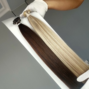 Extensiones de cabello de queratina Jasmine Beauty Ombreflat con punta plana, extensiones de cabello humano Remy de doble trama con punta Nano I, Y, K, plana y en forma de U. - Product Image 1