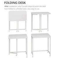Bureau d'ordinateur mobile pliable de 23,6 pouces avec roulettes, table pour ordinateur portable, bureau portable pour petit espace, canapé, lit
