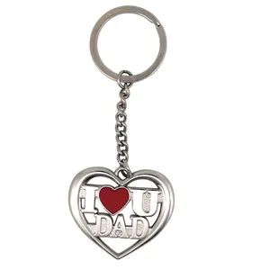 Father's Day Gift Heart Shape Custom Metal keychain, I Love You MUM Custom Metal Key Chains