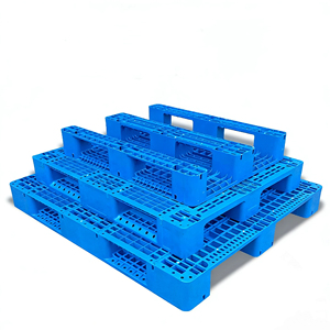 Palettes Euro en plastique HDPE durables, à face unique, bleues, entrée 4 directions, robustes, recyclées, écologiques pour le transport en entrepôt - Product Image 4