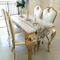 Table à manger de luxe avec 4 chaises, ensemble table et chaises pour salle à manger, chaises en cuir pour table à manger