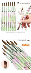 Pinceau à ongles rond synthétique avec manche en bois, pinceau pour peinture en gel 3D, poudre acrylique, pour la manucure professionnelle - Product Image 6