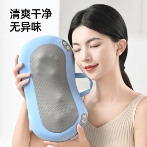 เครื่องนวดคอแบบให้ความร้อนแบบชาร์จไฟได้ หมอนนวดสำหรับคอ ไหล่ เอว หลัง สีฟ้า - Product Image 2