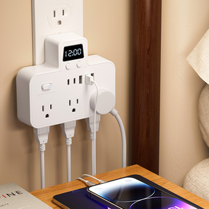 Ổ cắm chuyển đổi USB trắng, loại chính, bán buôn, chuẩn Mỹ - Product Image 3