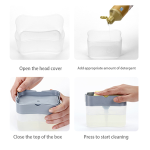 Distributeur de <span class=keywords><strong>savon</strong></span> mousse pour cuisine à double pompe, design moderne, support pour éponge et <span class=keywords><strong>porte</strong></span>-<span class=keywords><strong>savon</strong></span> à vaisselle – Meilleures ventes - Product Image 6