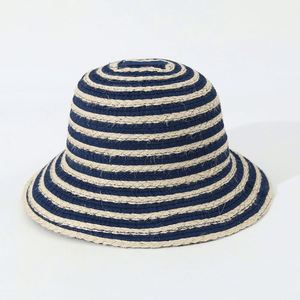 Sombrero de Sol de Yute Natural Blanco y Negro, Nuevo Modelo Verano 2025, Sombrero de Pescador con Cuerda a Rayas, Estilo Vintage para Mujer - Product Image 6