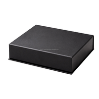 Boîte cadeau magnétique noire de luxe personnalisée Kexin avec insert en carton blanc pour collier, bague, bracelet, emballage rigide