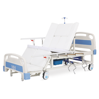 Cama de enfermería manual con giro lateral y orinal, para cuidado en el hogar y hospital, con respaldo y elevación de piernas ajustables para personas mayores