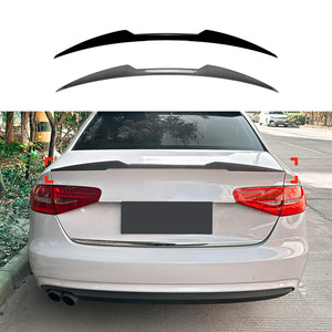 Audi A4 S4 B8 2009-2016 Rear Wing Spoiler Piano <b>Black</b> Carbon Fiber Texture ABS <b>Trunk</b> Lid Spoiler - Product Image 1