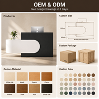 Comptoir d'accueil professionnel contemporain de style nordique en contreplaqué durable pour clinique dentaire, avec plans de conception et service gratuit