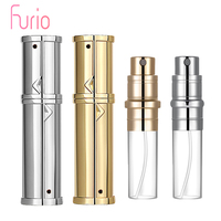5ml Rechargeable Parfum Bouteille En Verre En Aluminium Métal Personnalisé Chrome Spray Mini Voyage Poche Taille Atomiseur Fond De Remplissage