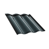 Module de tuiles solaires à triple arche, tuile photovoltaïque rouge 25W 32W, tuile solaire noire pour toiture, système de toiture solaire BIPV incurvé