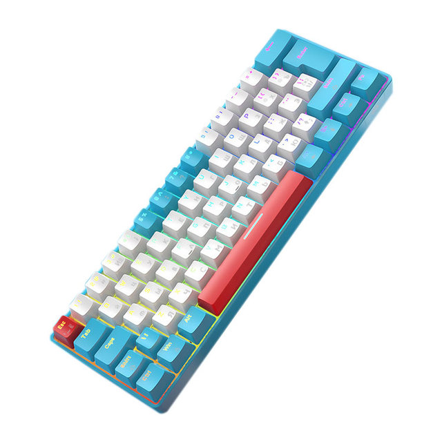 Russian Layout Mechanical Keyboard 62 Keys RGB Backlit Gaming PC Wireless Keyboard for Computer