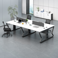 Cubículo de oficina moderno para 2 y 4 personas, Aluminio en forma de L, cubículo moderno, estación de trabajo de oficina, mesa de madera, escritorio de partición de oficina