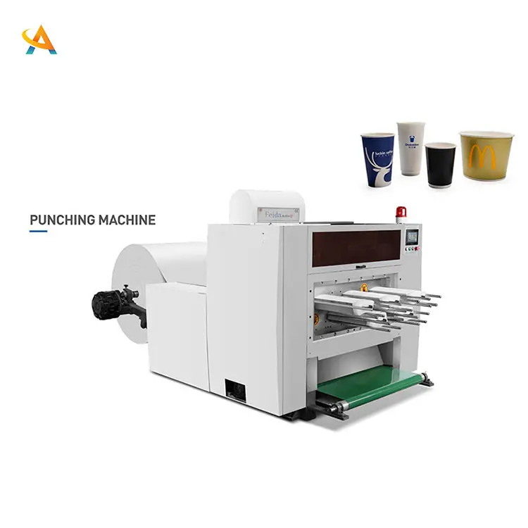 Hot Selling In 2024 Paper Cup Fan Deksel Matrijs Snijmachine Papier Box Cutter Vouwing Embossing Ponsmachine