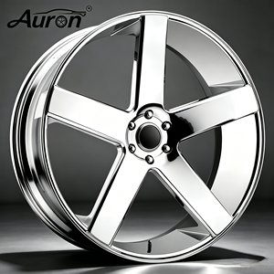 Jante en alliage d'aluminium Auron 5 branches polie monobloc moulée pour la mise à niveau des voitures particulières - Product Image 3