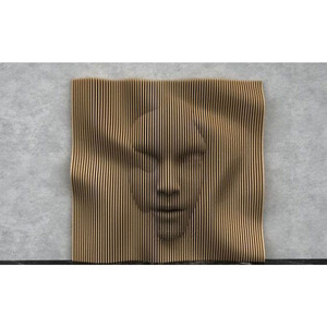 Panneaux muraux décoratifs paramétriques sculptés, art mural intriguant représentant un visage humain - Product Image 3