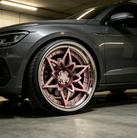 HZH Juego de 2 Ruedas Forjadas de Aleación de Aluminio de 18 19 20 21 22 Pulgadas 5x120 con Diseño de Copo de Nieve para BMW E46 M3 E92 F30, Acabado Pulido de Alto Brillo