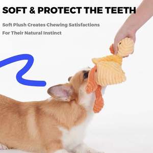 Cigolante interattivo da masticare in stile animale pecora anatra maiale coniglietto scimmia volpe elefante topo di cotone peluche giocattoli per cane gatto animali domestici - Product Image 4