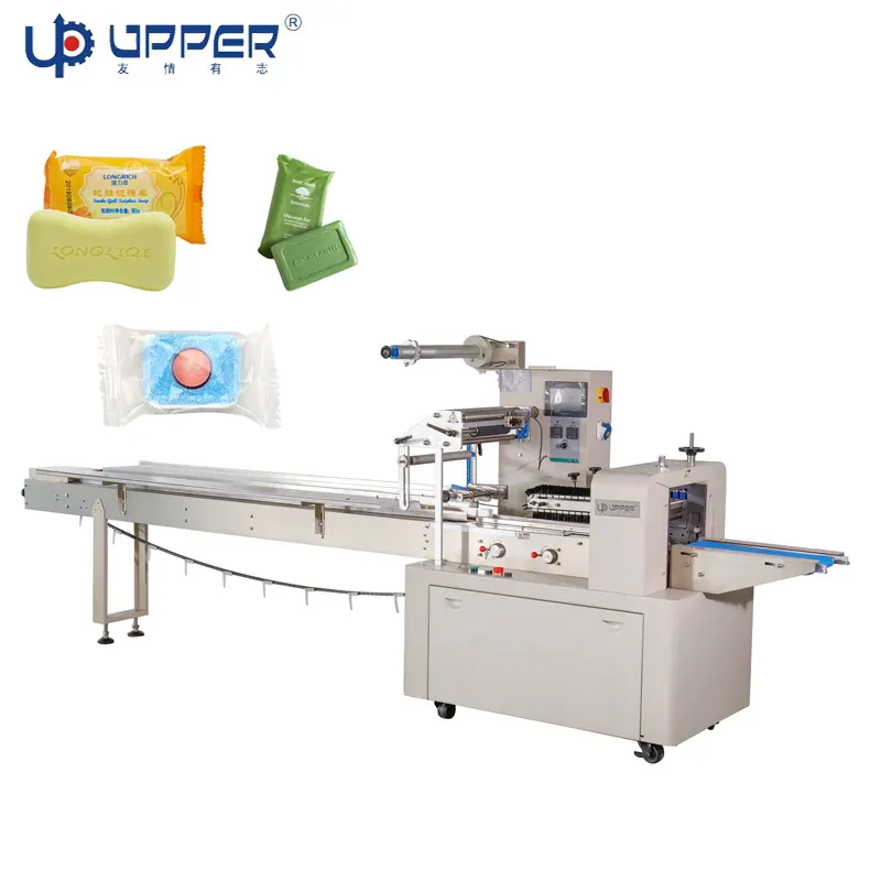 Horizontal Laundry Solid Soap Flow Wrapping Packaging Machine Automatic Pillow Bar Soap Flexible Packing Machine For Sachet