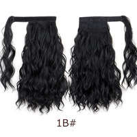 Perruque queue de cheval en fibre haute température pour femme, cheveux longs tressés à clipser, pour ondulations aquatiques bouclées, vente en gros transfrontalière