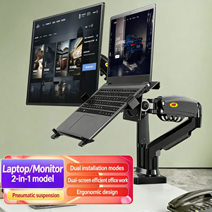 <span class=keywords><strong>Soporte</strong></span> para Laptop NB F160 Negro para Dos Monitores, 2 en 1, <span class=keywords><strong>Soporte</strong></span> de Escritorio para Dos Pantallas, Giratorio, Telescópico, Ajustable en Altura - Product Image 3