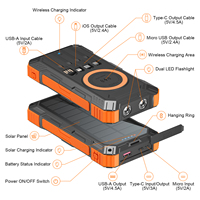 Power Bank Portabel Multifungsi 30000mAh 22.5W PD Charger dengan Pengisian Daya Nirkabel, 4 Kabel Bawaan, dan Senter LED Ganda