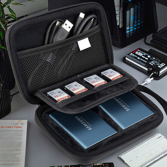 Factory Custom OEM Durable EVA Waterproof Hard Shell Inner Foam Tool Protection Carrying 2.5 Inch USB 3.0 Hard Disk Case Zipper