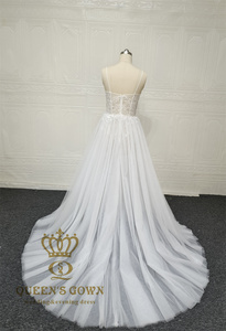 <span class=keywords><strong>Abito</strong></span> da sposa personalizzato Sexy Modulare <span class=keywords><strong>trasparente</strong></span> <span class=keywords><strong>Tulle</strong></span> <span class=keywords><strong>abito</strong></span> da sposa con cinturino sottile elegante tuta da sposa abiti da sposa - Product Image 5