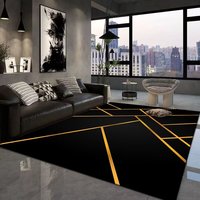 Tapis de sol en velours cristal à poils épais, motif feuilles tropicales, style luxueux, avec dos antidérapant pour salon et maison