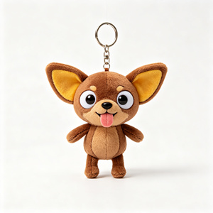 Lindo Llavero de Peluche de <span class=keywords><strong>Chihuahua</strong></span> con Múltiples Expresiones Faciales Divertidas, Juguete de Peluche Suave para Colgar en la Bolsa, Regalo para Niños - Product Image 1