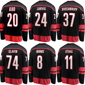 Высококачественная мужская хоккейная майка с вышивкой, черная, в стиле звездных игроков, с индивидуальным дизайном, дышащая сетчатая спортивная форма - Product Image 1