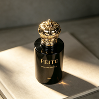 Flacon de parfum vide de luxe 50 ml transparent personnalisé, flacon de parfum cylindrique noir avec pulvérisateur et boîte d'emballage