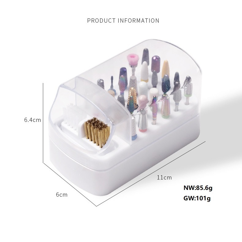 Nagelbohrer Aufbewahrungsbox Mit 48 Fächern - Transparent, Leicht, Für Nagelstudio, Salon Oder Zu Hause (weiß)