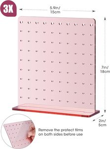 ชั้นวางโชว์อะคริลิคพร้อมตะขอสีชมพูแบบกำหนดเอง - Product Image 2