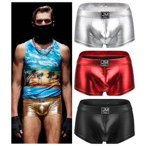 Pantaloncini in <span class=keywords><strong>pelle</strong></span> con logo personalizzato mutande intimo da <span class=keywords><strong>uomo</strong></span> sexy <span class=keywords><strong>slip</strong></span> boxer OEM - Product Image 2