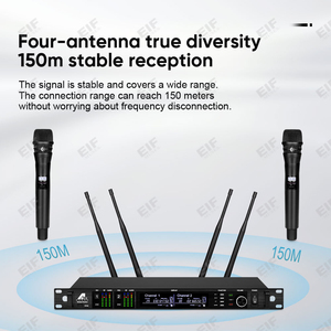 ไมโครโฟนไร้สาย 2 ช่อง AD4D ระบบ UHF640-690MHz สำหรับงานแสดงบนเวที, คาราโอเกะ, โบสถ์, การประชุม (ขายส่ง) - Product Image 2