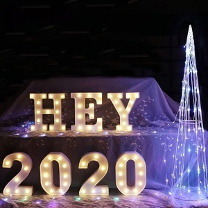 Lampes LED Marquee pour chiffres et lettres, personnalisables, blanc chaud, blanc froid, lettres lumineuses décoratives, enseignes LED Marquee pour chiffres et lettres - Product Image 4