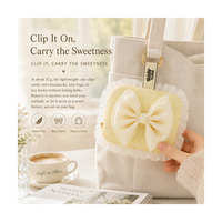Étui de protection de luxe TEDDY ISLAND en gingham pour écouteurs, pochette pour écouteurs pour femmes, mini sac de rangement avec clip