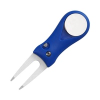 Outil de réparation de divots en acier et plastique avec marqueur de balle pour le golf - Fourche de réparation durable, écologique et portable